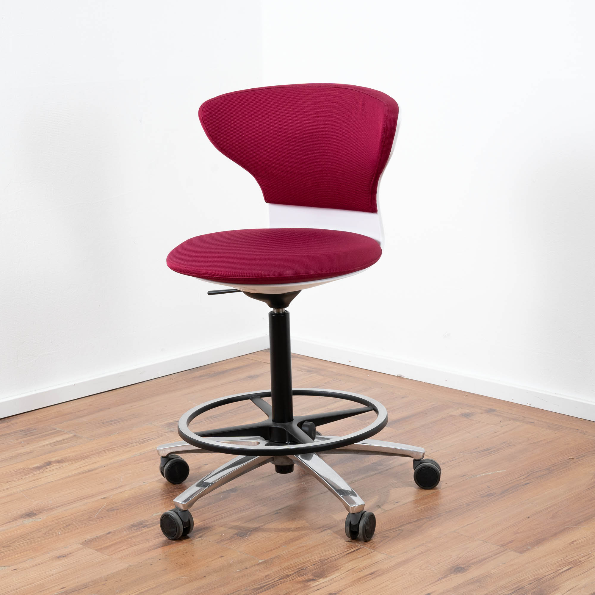 Sedus "Turn Around" High Desk Chair - rot - Chromgestell 