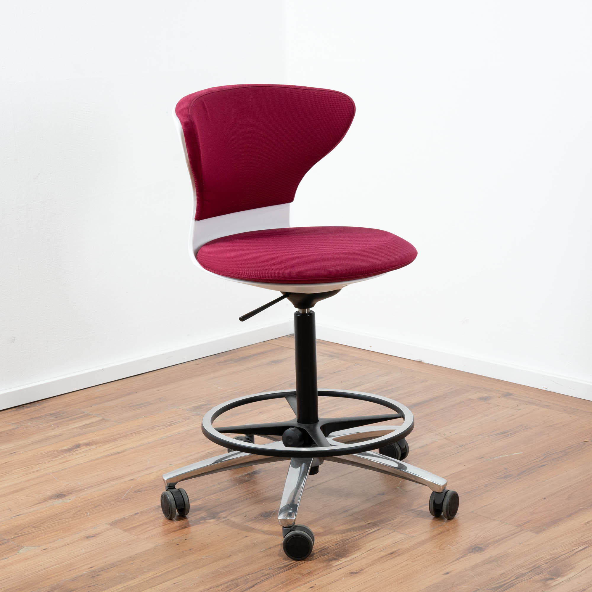 Sedus "Turn Around" High Desk Chair - rot - Chromgestell 