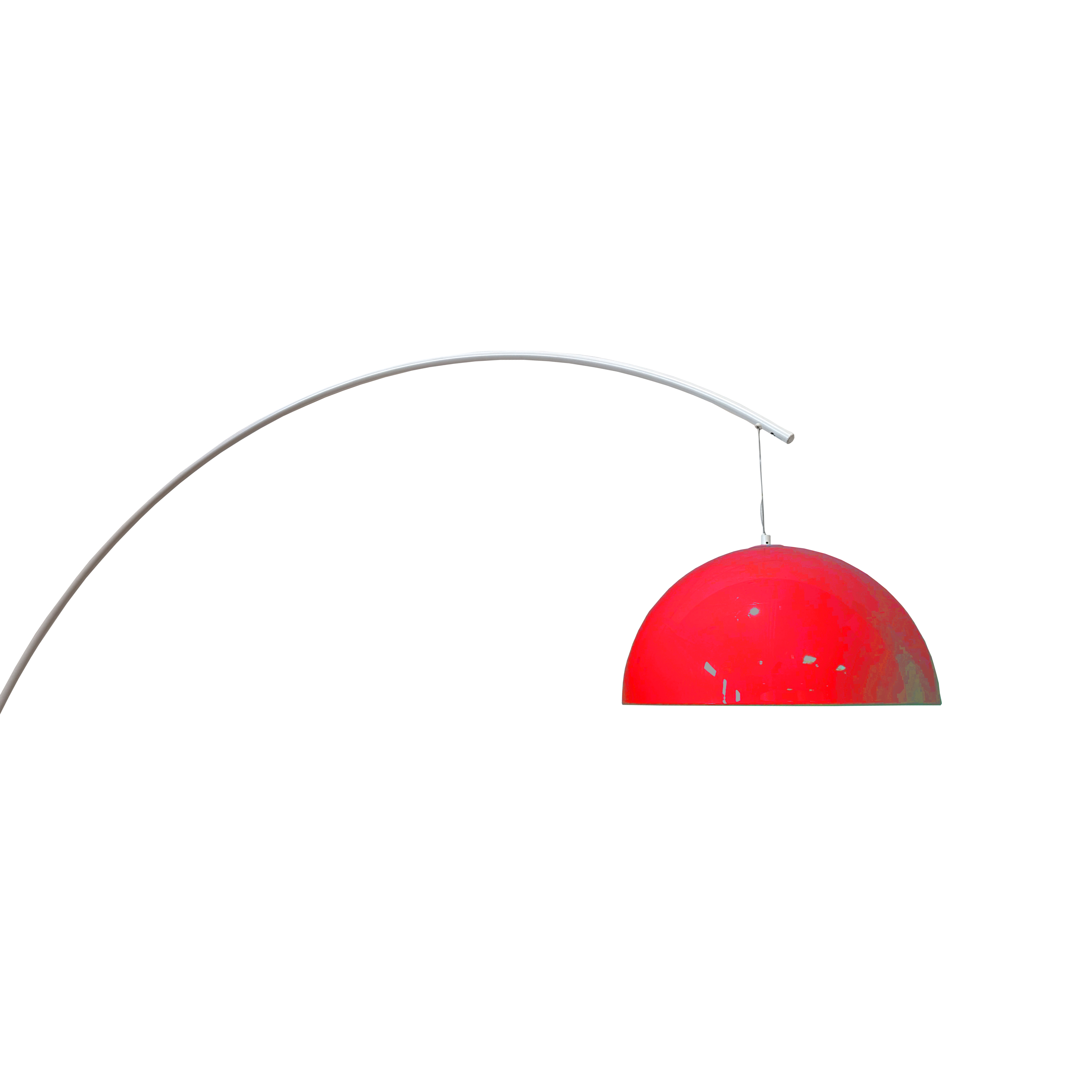 Design Bogenlampe rot - Kunststoff-Lampenschirm - Ständer mit Schalter 