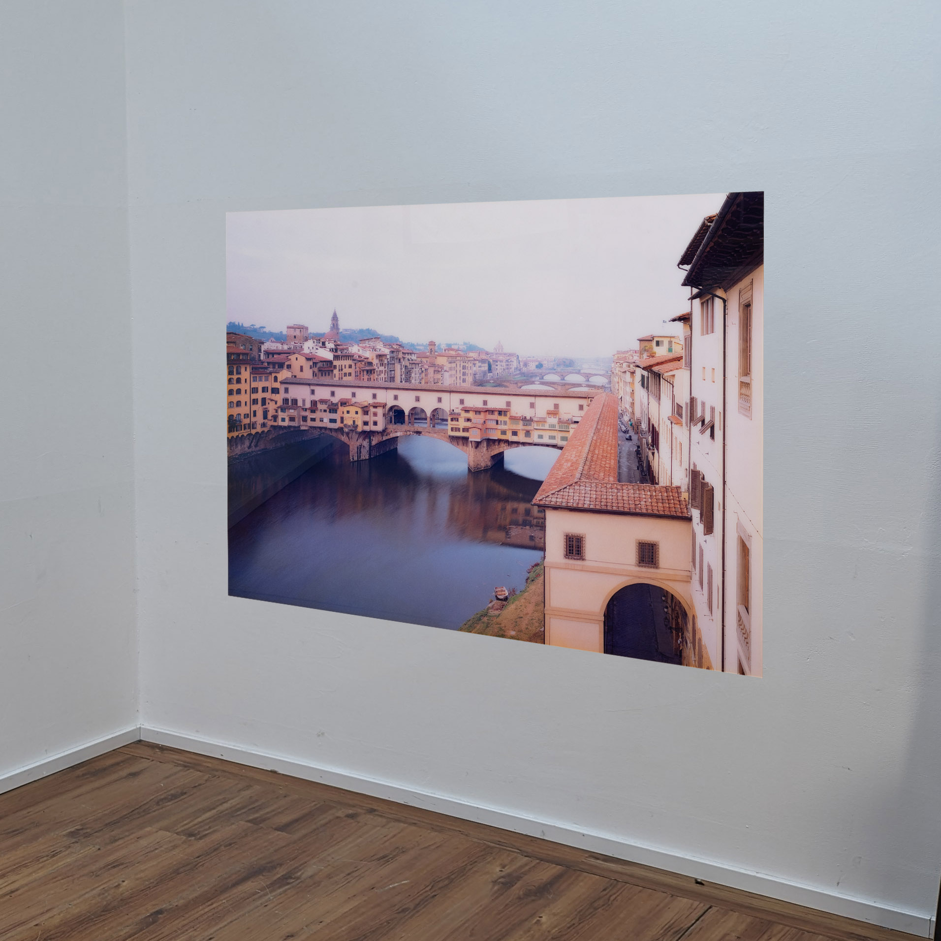 Bild "Ponte Vecchio" mit Acrylglas auf Dibond