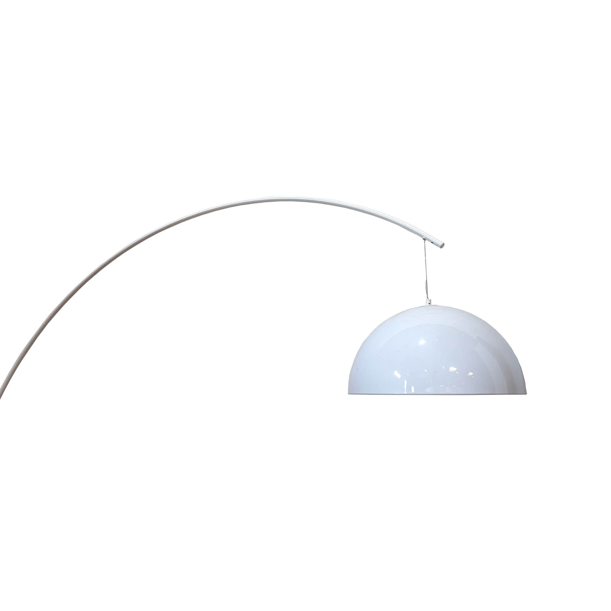 Design Bogenlampe weiß - Kunststoff-Lampenschirm - Ständer mit Schalter